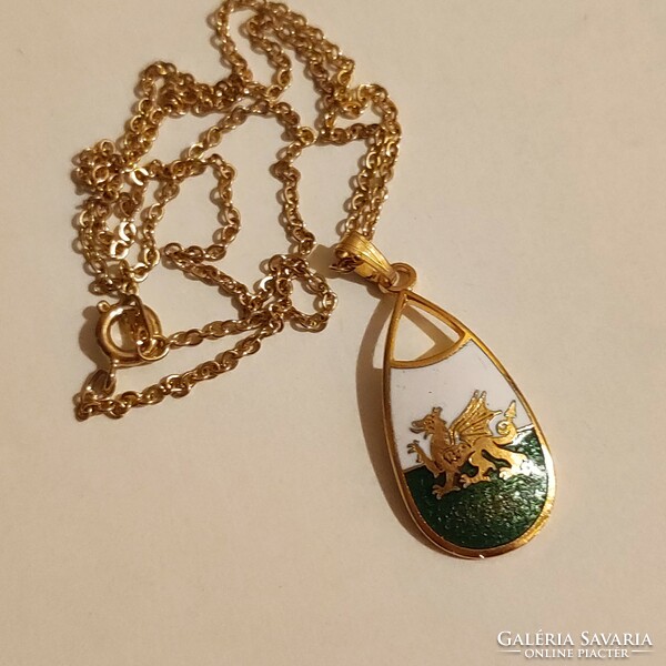 Kelta sea gems marked enamel necklace 41.5cm