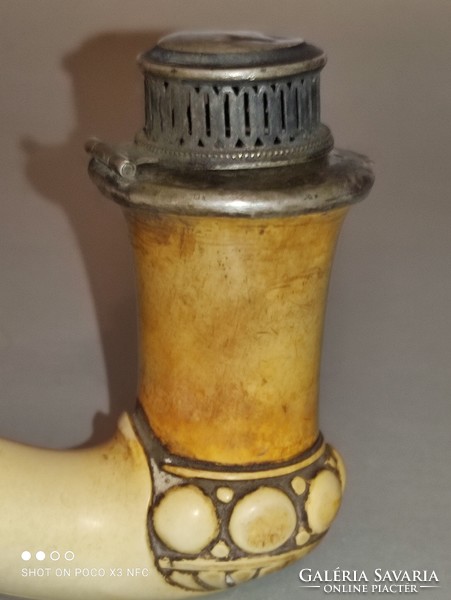 Antique Adler cockerel pipe head with silver cap dianas mark only the head without the stem