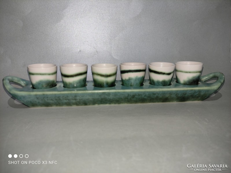 Gorka geza ceramic brandy set tray + 6 glasses flawless