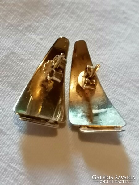 Vintage two-tone gold pierced 14k gold earrings 38.