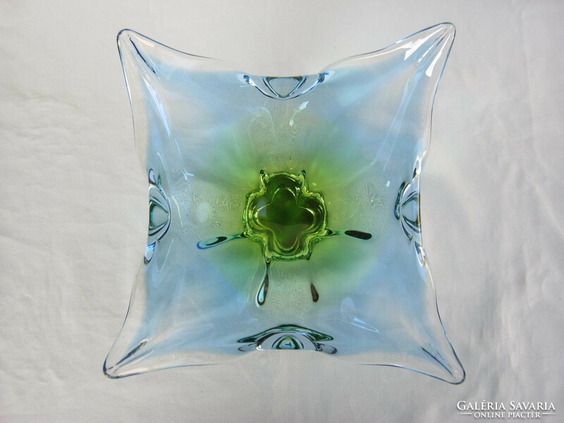 Retro ... Bohemia large size thick heavy glass bowl centerpiece offering josef hospodka