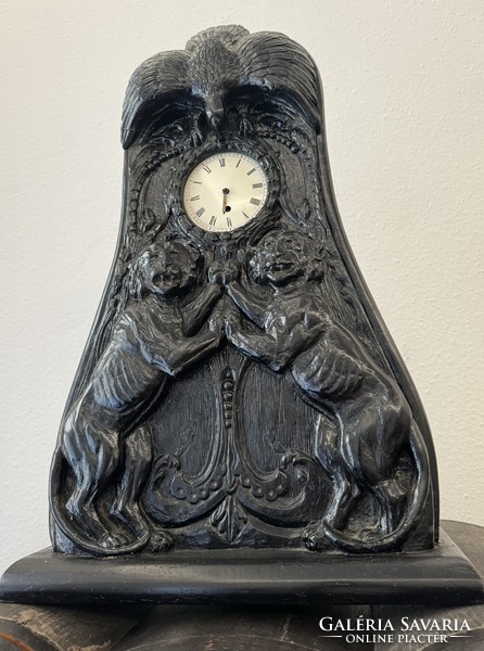 Art Nouveau clock with a wooden case