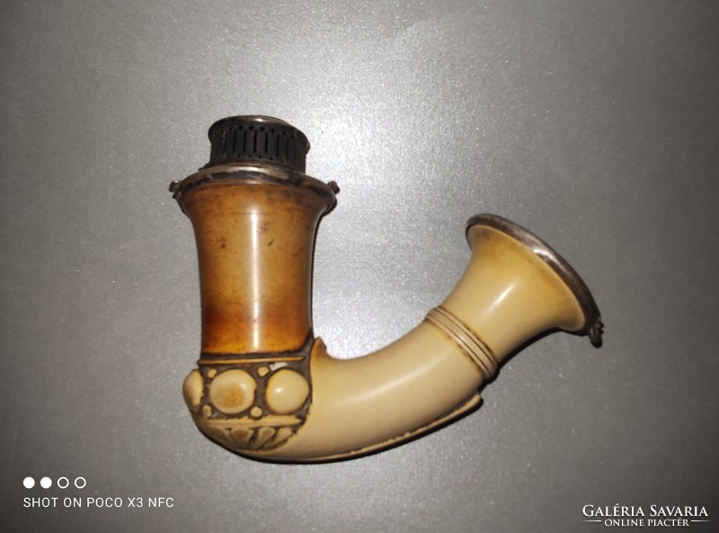 Antique Adler cockerel pipe head with silver cap dianas mark only the head without the stem