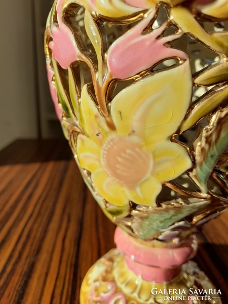 Zsolnay rococo series decorative ceramic jug, 1892