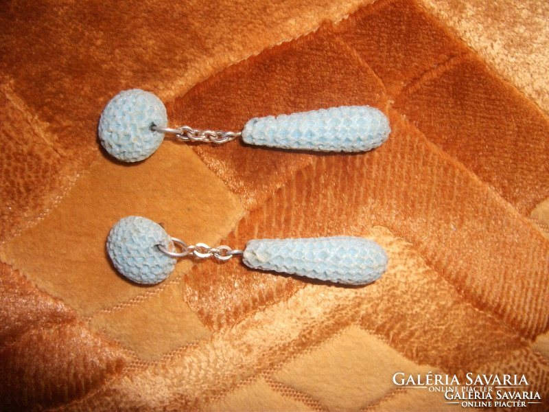 Old light blue dangling earrings about 60 years old