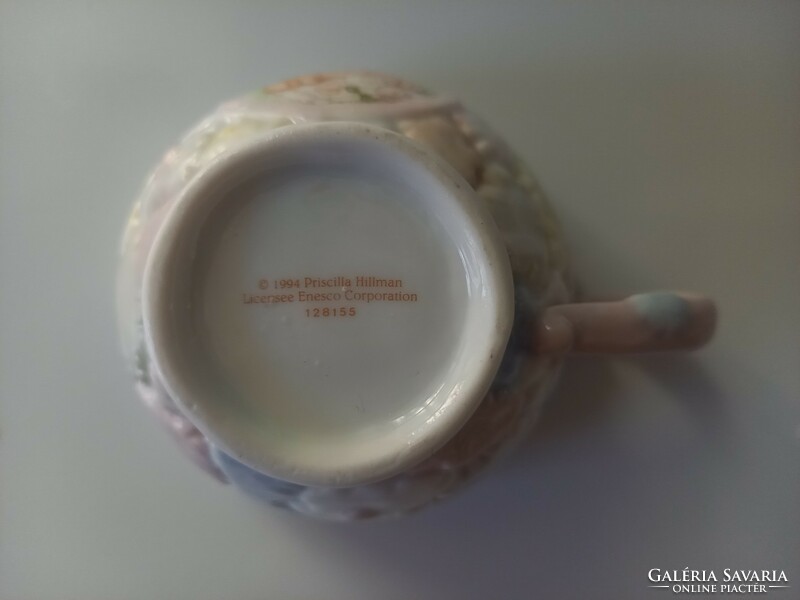Porcelán kanna+csésze alátéttel Priscilla Hillman
