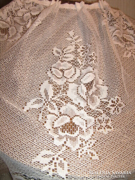 Beautiful white vintage style filigree rose curtain