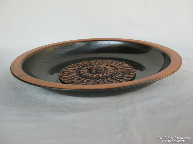 Retro ... Juried Hungarian applied art wall decoration bowl by Otto Kopcsányi