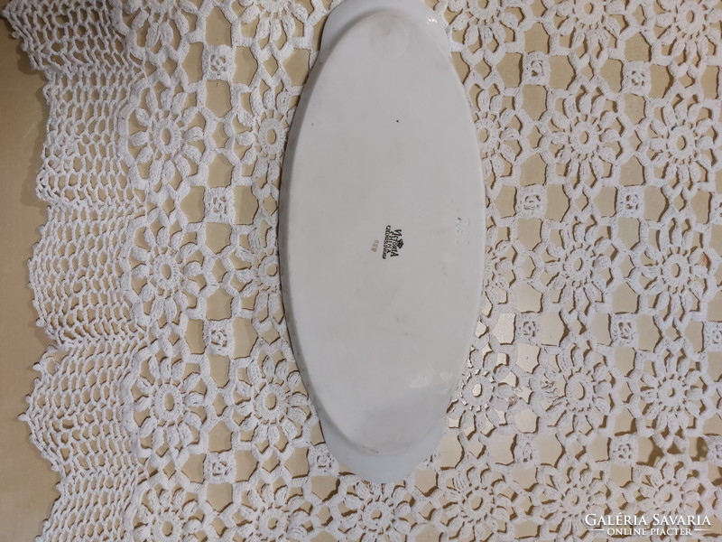 Antik cseh Victória pipacsos-búzavirágos porcelán kicsi kínáló tál