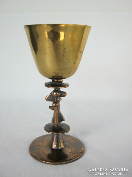 Retro ... Muharos Hungarian applied art copper goblet with a base