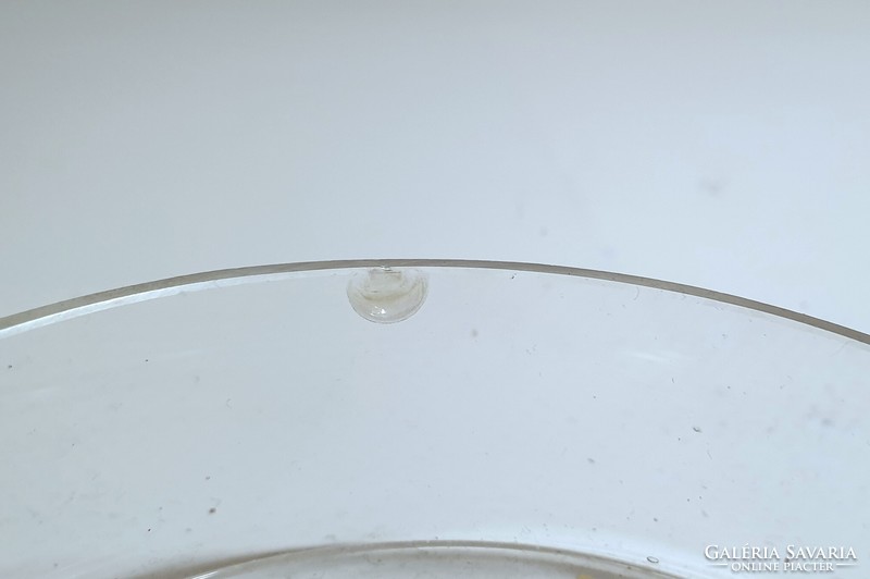 Kis méretű réz füles kínáló üvegbetéttel