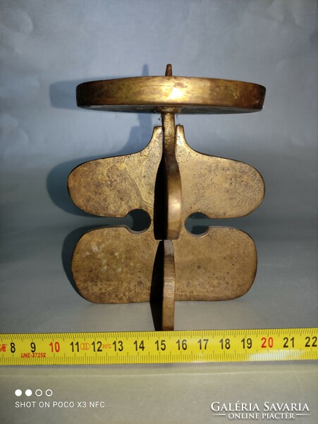 Giuseppe gallo mid century brutalist marked bronze candle holder 1960s