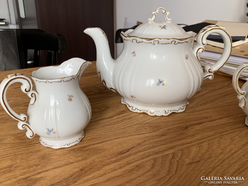 Complete Zsolnay baroque feathered tea set