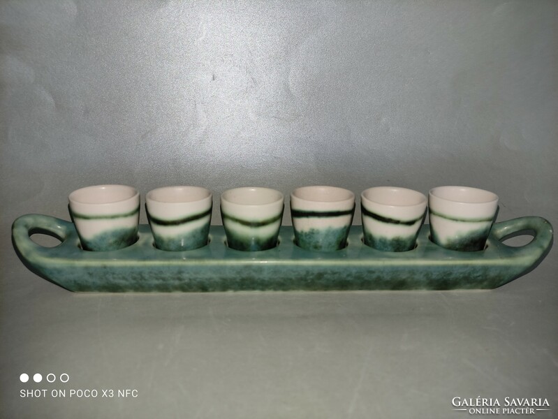 Gorka geza ceramic brandy set tray + 6 glasses flawless