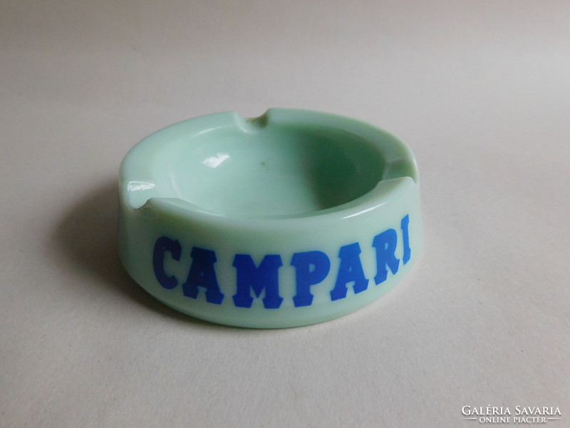 Campari jade French milk glass ashtray - opalex, France