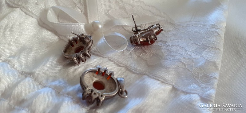 Antique carnelian silver jewelry