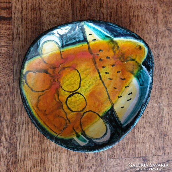 Ceramic painted marked wall plate