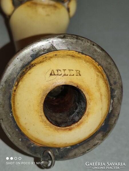 Antique Adler cockerel pipe head with silver cap dianas mark only the head without the stem