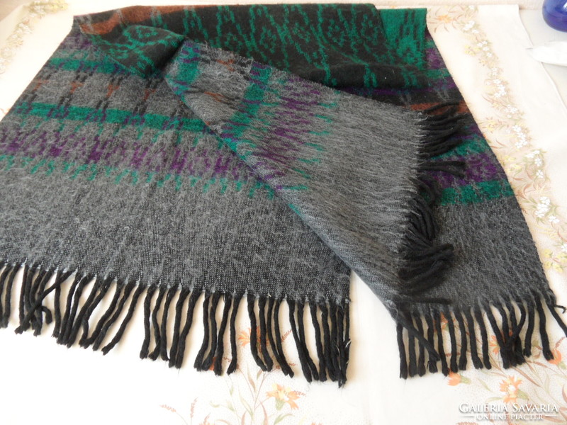 Winter fringed scarf, stole