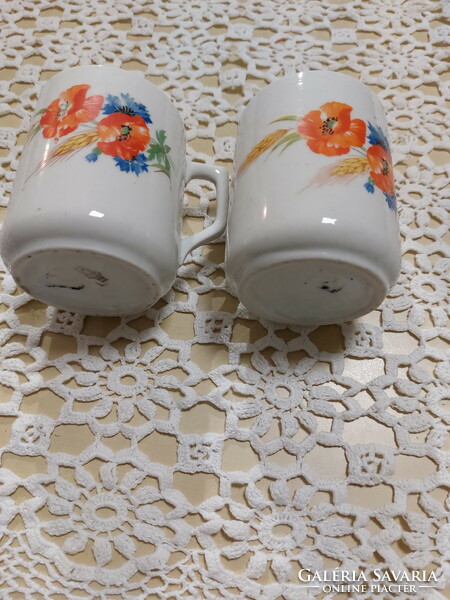 Zsolnay poppy-cornflower porcelain mugs