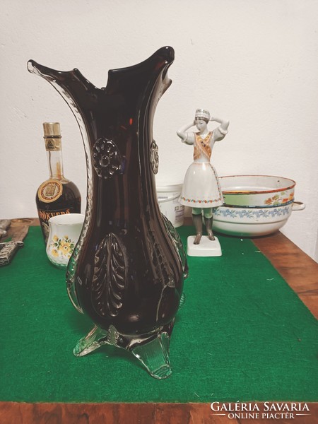 Burgundy Murano glass vase