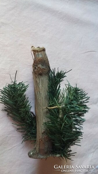 Régi angyalkás karácsonyi dísz mű és természetes anyagból
