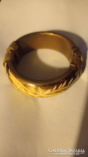 Old bone bracelet with copper beat