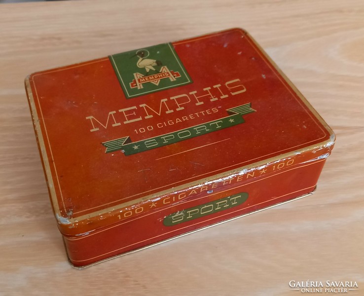 Anitk, retro cigarette/tobacco metal box - memphis sport