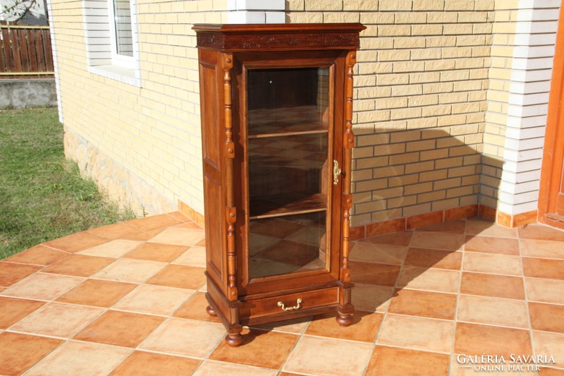 Old German antique display case, glass cabinet 2.