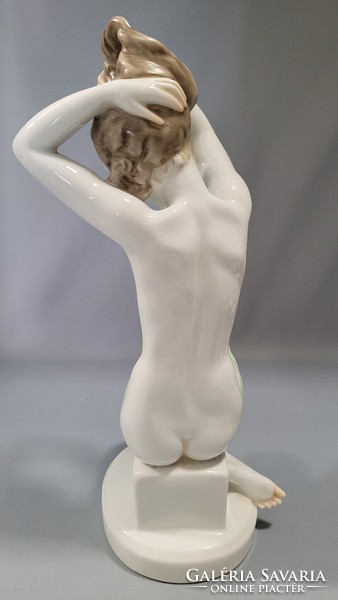 Herend large size female nude combing