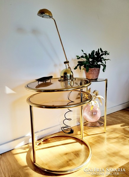 Mid-century glass table, stackable