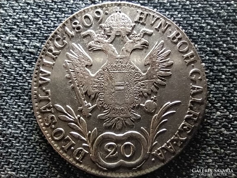 Ausztria II. Ferenc .583 ezüst 20 Krajcár 1809 A (id47427)