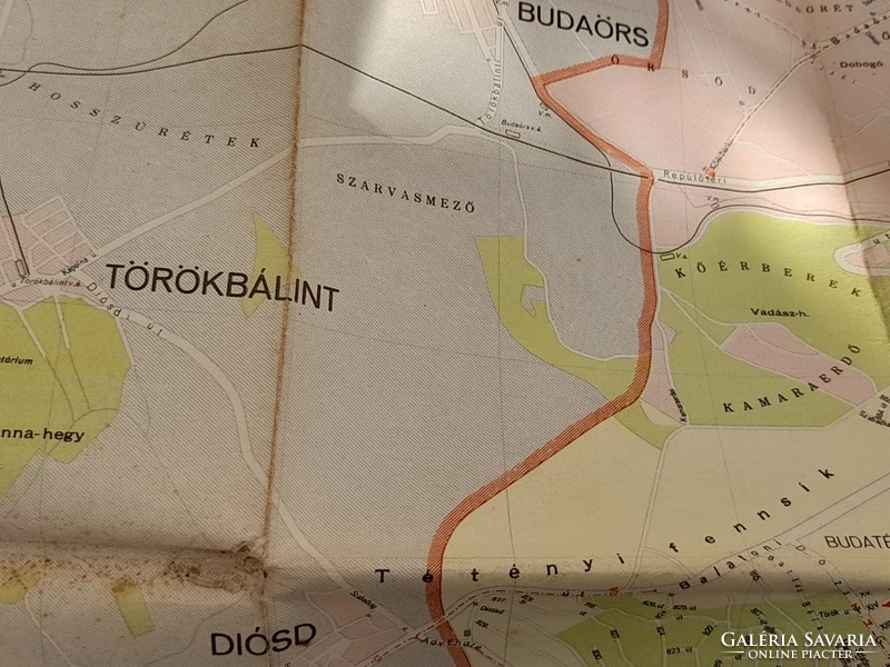 Budapest map of 1958, with tram, bus routes, etc.