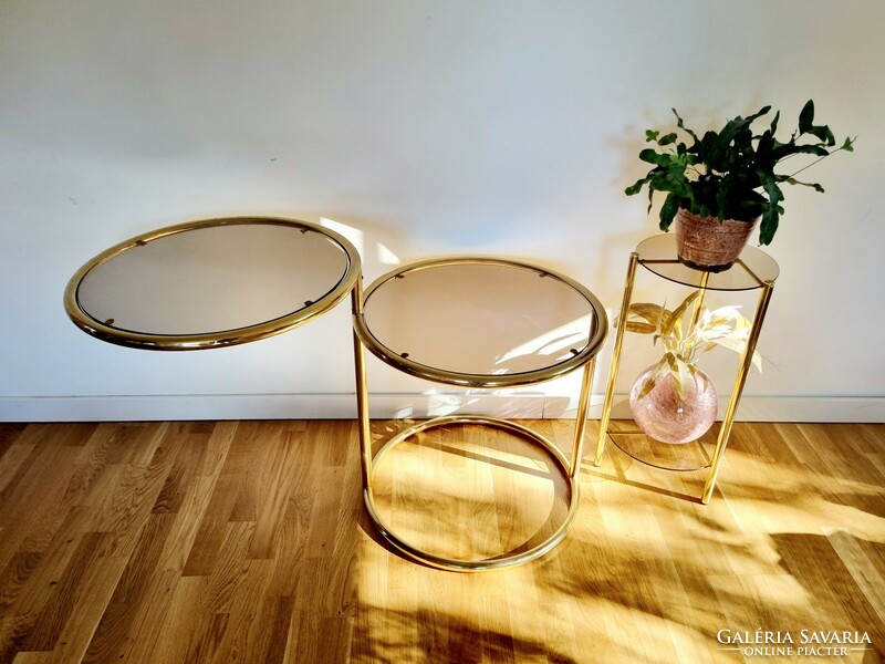 Mid-century glass table, stackable