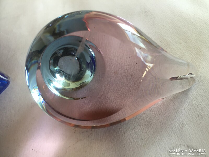 Művészi kristály üveg madár, csodás üveg levélnehezék, üvegdísz, üvegmadár (FSZ)