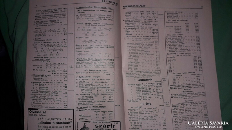 1940. April construction material table catalog with advertising pages as shown in the pictures