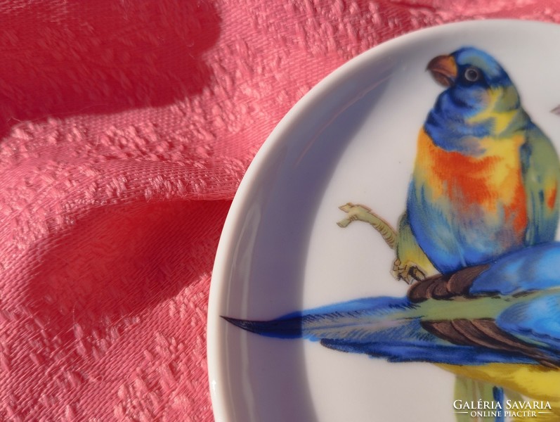 Gyönyörű madaras porcelán kicsi tányér, tál