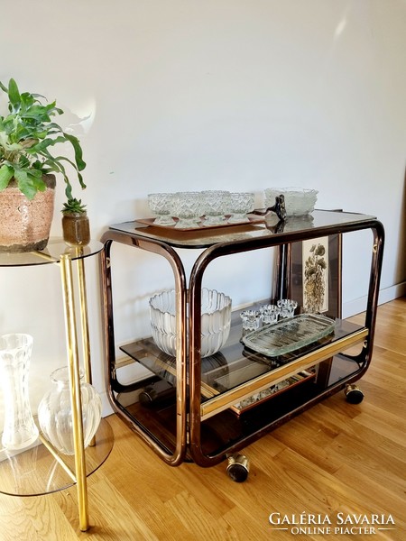 Mid-century rolling shelf, stand