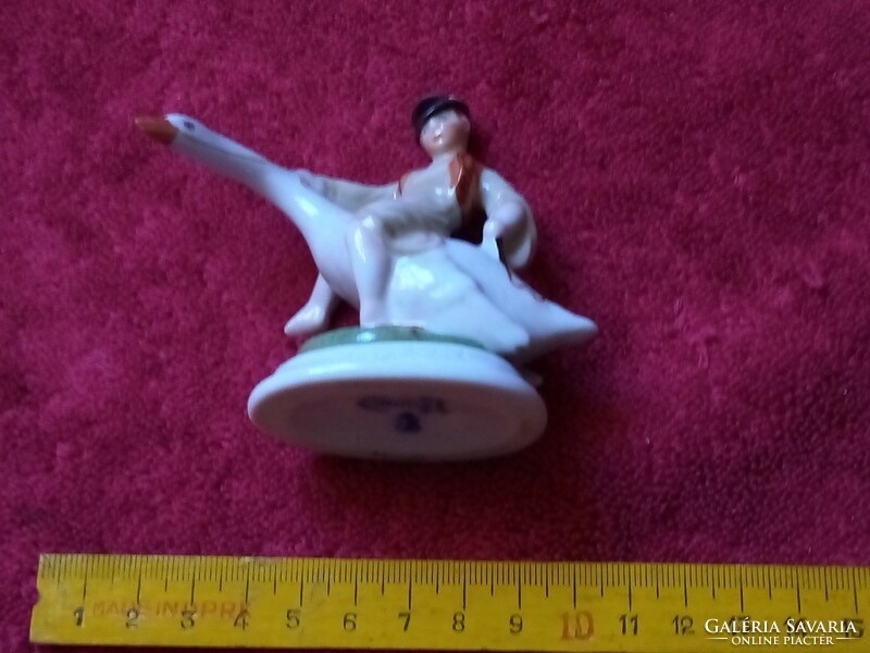 Ludas Matyi Lux Elek herendi porcelán figura, nipp 10 cm-es