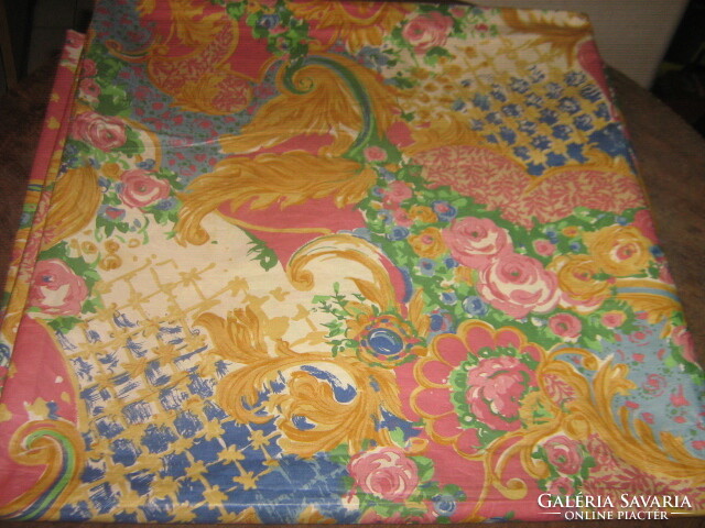 Beautiful scenic baroque floral pattern on a large tablecloth