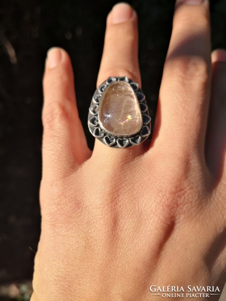 Rutilkvarc ezüst gyűrű