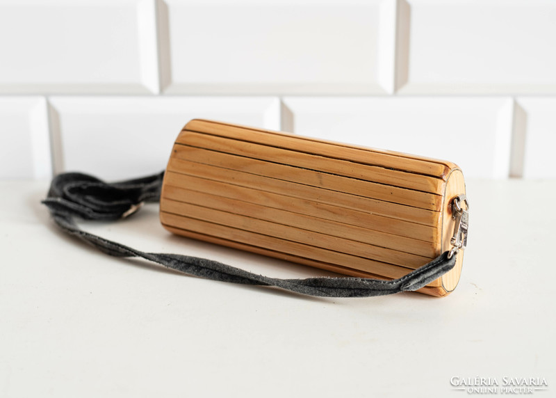 Retro wooden bag - reticule, casual bag - mid-century modern design