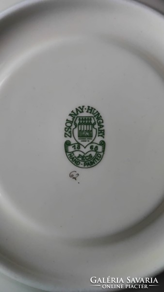 Zsolnay 4 db-os porcelán teás készlet / kávés készlet | Virág mintás