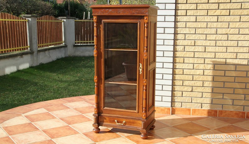 Old German antique display case, glass cabinet 2.