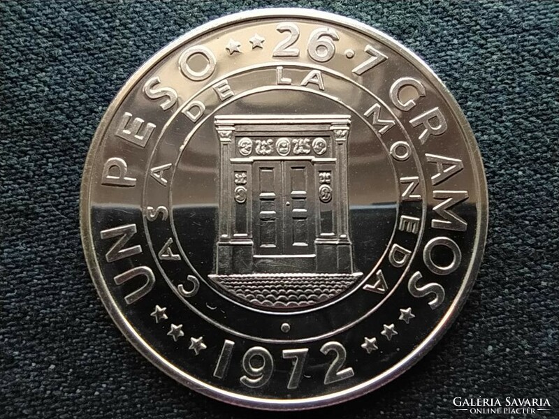 Dominica 25th Anniversary of the central bank .900 Silver 1 peso 1972 pp (id65450)