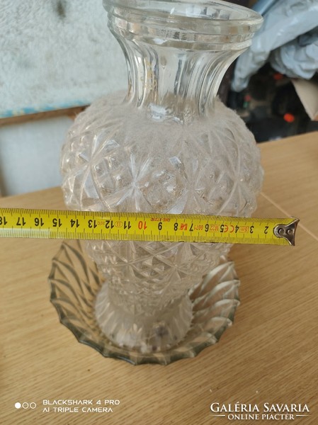 Hatalmas kristály váza & tál