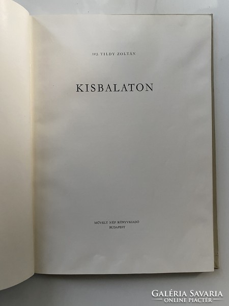 Tildy-Vertse: Kisbalaton Műveltnép könyvkiadó 1953.