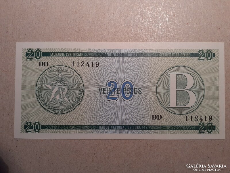 Kuba-20 Pesos B sorozat 1985 UNC
