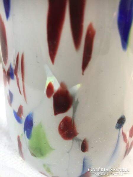 Muranói, többszínű, kézzzel készült, fújt üvegváza (N18) - hand made glass vase