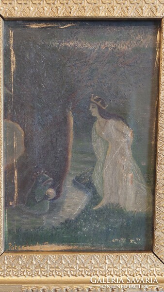 Old labeled painting